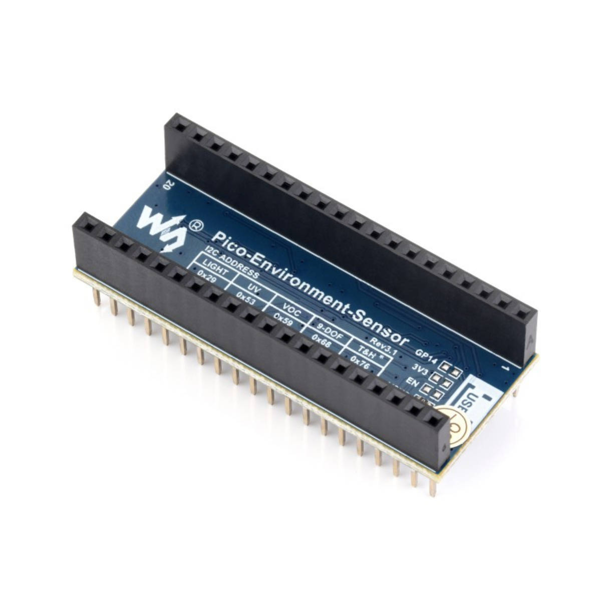 Environment Sensor Module for Raspberry Pi Pico (Multi-Sensor Weather & Motion Expansion Board)
