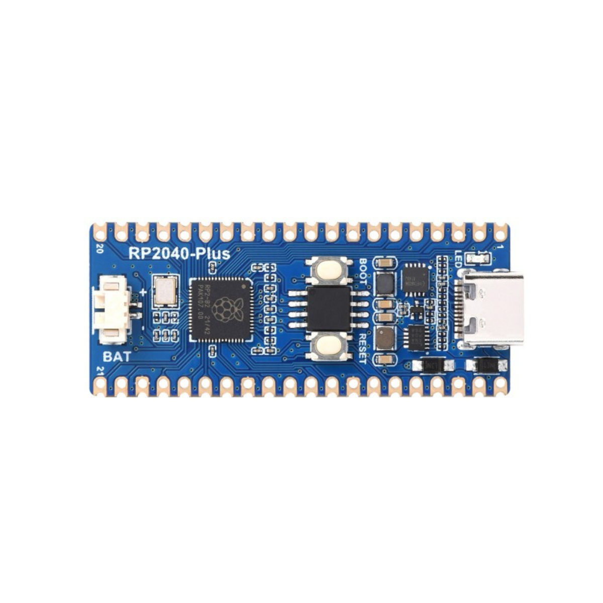 RP2040-Plus, a Pico-like MCU Board Based on Raspberry Pi MCU RP2040, Plus ver.