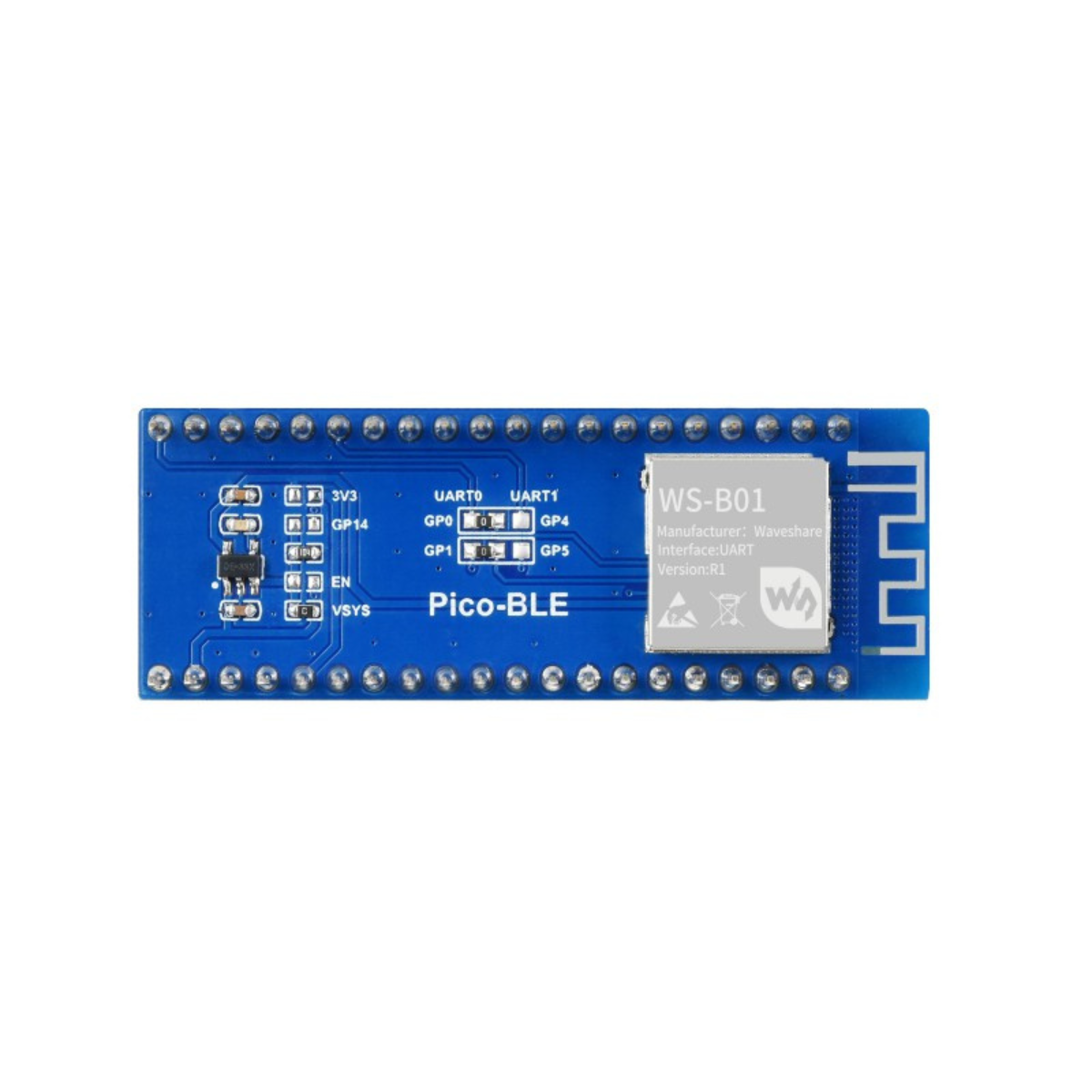 Pico-BLE Dual-Mode Bluetooth 5.1 Expansion Board for Raspberry Pi Pico